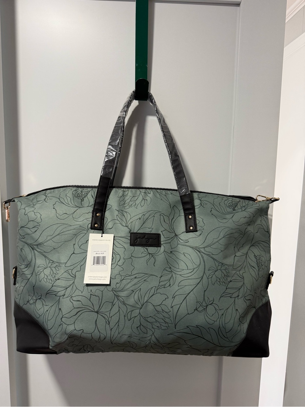 Jayden Floral Weekender Tote Bag in Sage Green